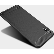 Microcase Samsung Galaxy A10 Brushed Carbon Fiber Silikon Kılıf - Siyah