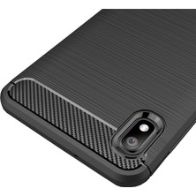 Microcase Samsung Galaxy A10 Brushed Carbon Fiber Silikon Kılıf - Siyah