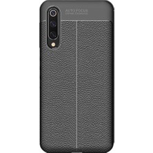 Microcase Xiaomi Mi 9 Leather Tpu Silikon Kılıf - Siyah