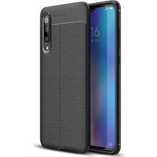 Microcase Xiaomi Mi 9 Leather Tpu Silikon Kılıf - Siyah