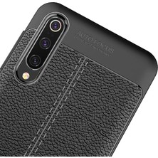 Microcase Xiaomi Mi 9 Leather Tpu Silikon Kılıf - Siyah