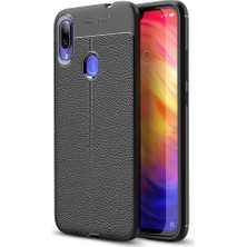 Microcase Xiaomi Redmi Note 7 Leather Tpu Silikon Kılıf - Siyah