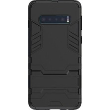 Microcase Samsung Galaxy S10 Alfa Serisi Armor Standlı Koruma Kılıf - Siyah