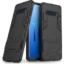 Microcase Samsung Galaxy S10 Alfa Serisi Armor Standlı Koruma Kılıf - Siyah