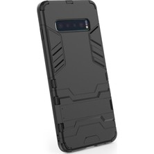 Microcase Samsung Galaxy S10 Alfa Serisi Armor Standlı Koruma Kılıf - Siyah