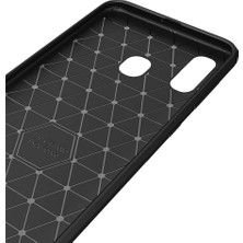 Microcase Samsung Galaxy A30 Brushed Carbon Fiber Silikon Kılıf - Siyah