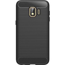 Microcase Samsung Galaxy J2 Core Brushed Carbon Fiber Silikon Kılıf - Siyah