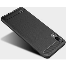 Microcase Samsung Galaxy M10 Brushed Carbon Fiber Silikon Kılıf - Siyah