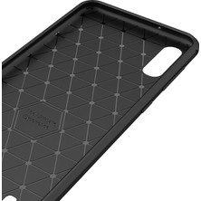 Microcase Samsung Galaxy M10 Brushed Carbon Fiber Silikon Kılıf - Siyah