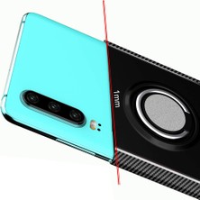 Microcase Huawei P30 Yüzük Standlı Armor Silikon Kılıf - Siyah