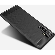 Microcase Huawei P30 Pro Brushed Carbon Fiber Silikon Kılıf - Siyah