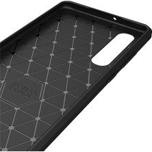 Microcase Huawei P30 Brushed Carbon Fiber Silikon Kılıf - Siyah