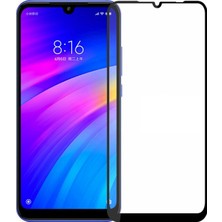 Microcase Xiaomi Redmi 7 Tam Kaplayan Çerçeveli Tempered Ekran Koruyucu - Siyah