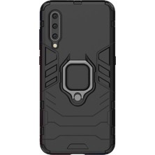 Microcase Xiaomi Mi 9 Se Batman Serisi Yüzük Standlı Armor Kılıf - Siyah