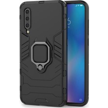 Microcase Xiaomi Mi 9 Se Batman Serisi Yüzük Standlı Armor Kılıf - Siyah