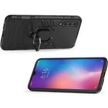 Microcase Xiaomi Mi 9 Se Batman Serisi Yüzük Standlı Armor Kılıf - Siyah