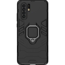 Microcase Huawei P30 Pro Batman Serisi Yüzük Standlı Armor Kılıf - Siyah