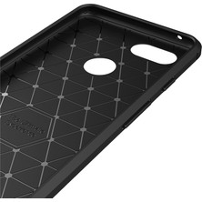 Microcase Google Pixel 3 Brushed Carbon Fiber Silikon Kılıf - Siyah