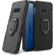 Microcase Samsung Galaxy S10E Batman Serisi Yüzük Standlı Armor Kılıf - Siyah