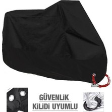 Autoen Premium Sym Fiddle 2 125 Arka Çanta Uyumlu Motosiklet Brandası Siyah