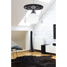 Begusa Penta Tekli Venge  Avize Camlı Taşlı