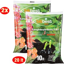 Bitbest Bio 2'li 20 lt Gübreli Bitki ve Saksı Toprağı Torf U