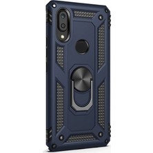 Case Street Huawei Y6 2019 Kılıf Vega Standlı Yüzüklü Mıknatıslı Lacivert