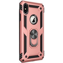 Case Street Apple iPhone Xs Max Kılıf Vega Standlı Yüzüklü Mıknatıslı Bronz