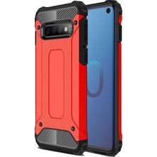 CoverZone Samsung Galaxy S10 Shockproof Zırhlı Koruma Kılıf Kırmızı