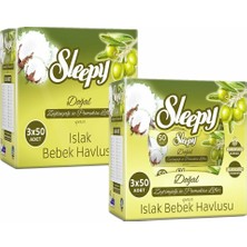 Sleepy Zeytinyağlı Islak Mendil 6' lı (6X50 )Yaprak