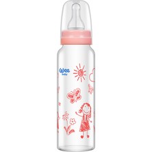 Wee Baby Isıya Dayanıklı Cam Biberon 240ml / Pembe