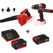 Einhell Combo Set-3 Te-Cd 18 Li Brushless + Te-Cb 18/180 Üfleme+18V 3 Ah Starter-Kit+2 Ah Akü