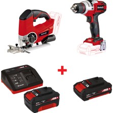 Einhell Combo Set-4 Te-Cd 18 Lı E Solo Akülü Vidalama+Te-Js 18 Li - Solo Akülü Dekupaj Testere+18V 3 Ah Starter-Kit Power-X-Change +18V 2,0 Ah Power-X-Change Akü