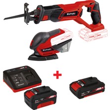 Einhell Combo Set- 6 Te-Ap 18 Li - Solo Akülü Kılıç Testere  Te-Os 18/1 Li Solo Akülü Zımpara Powerxchange Starter Kit +18V 3 Ah Starter-Kit Power-X-Change + 2,0 Ah Power-X-Change Akü