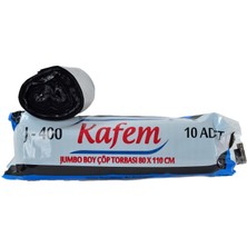 Kafem Jumbo J-400 Çöp Torbası 80 x 110 cm Rulo 10'lu , Koli Içi 20 Rulo