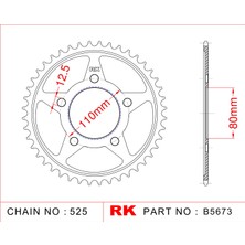 RK Honda CRF 1000 L AFRICA TWIN ADVENTURE SPORTS RK Çelik Arka Dişli B5673-42  (2018-2018)