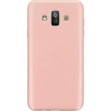 Ehr. Samsung Galaxy J7 Duo Priming Mat Silikon Arka Kapak Kılıf Rose Gold + Nano Ekran Koruyucu