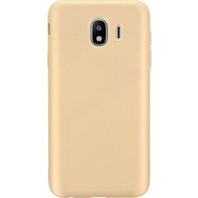 Ehr. Samsung Galaxy J4 Priming Mat Silikon Arka Kapak Kılıf Gold + Nano Ekran Koruyucu