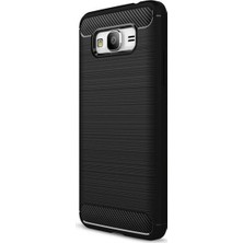 Ehr. Samsung Galaxy J5 2016 Kılıf Carbon Brushed Soft TPU Silikon J5 2016 Kılıf Siyah