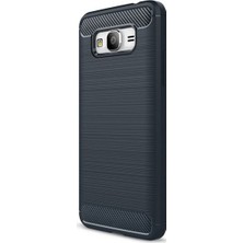 Ehr. Samsung Galaxy J5 2016 Kılıf Carbon Brushed Soft TPU Silikon J5 2016 Kılıf Lacivert