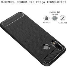 Ehr. Samsung Galaxy M20 Kılıf Carbon Brushed Soft TPU Silikon Kılıf Lacivert