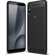 Ehr. Xiaomi Mi A2 Kılıf Carbon Brushed Soft TPU Silikon Xiaomi Mi A2 Kılıf Siyah