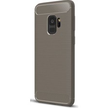 Ehr. Samsung Galaxy S9 Kılıf Carbon Brushed Soft TPU Silikon S9 Kılıf Gri + Nano Ekran Koruyucu