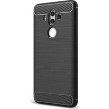 Ehr. Huawei Mate 10 Pro Kılıf Carbon Brushed Soft TPU Silikon Mate 10 Pro Kılıf Siyah + Nano Ekran Koruyucu