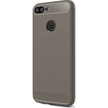 Ehr. Huawei Honor 9 Lite Kılıf Carbon Brushed Soft TPU Silikon Honor 9 Lite Kılıf Gri + Nano Ekran Koruyucu