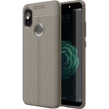 Ehr. Xiaomi Mi 8 SE Missing Deri Leather TPU Silikon Kılıf Gri