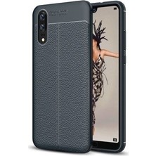 Ehr. Huawei P20 Missing Deri Leather TPU Silikon Kılıf Lacivert