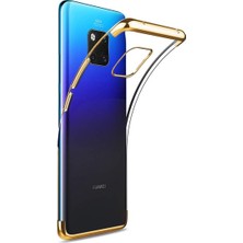 Ehr. Huawei Mate 20 Pro Lüks Lazer Kaplama Soft TPU Kılıf Gold