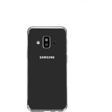 Ehr. Samsung Galaxy J7 Duo Lüks Lazer Kaplama Soft TPU Kılıf Gümüş + Nano Ekran Koruyucu