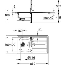 Grohe Bau K200 Eviye ve Batarya Seti - 31562SD0